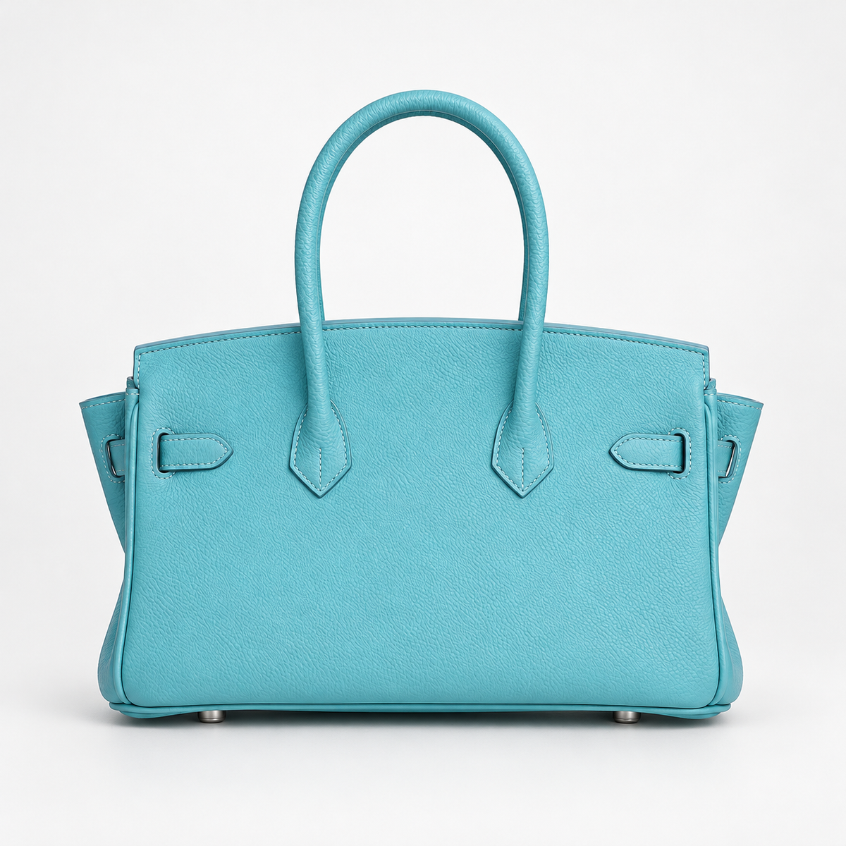 Sac à main Aurum taupe en cuir grainé, vue de dos