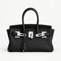 Sac à main Aurum noir en cuir grainé – vue de face