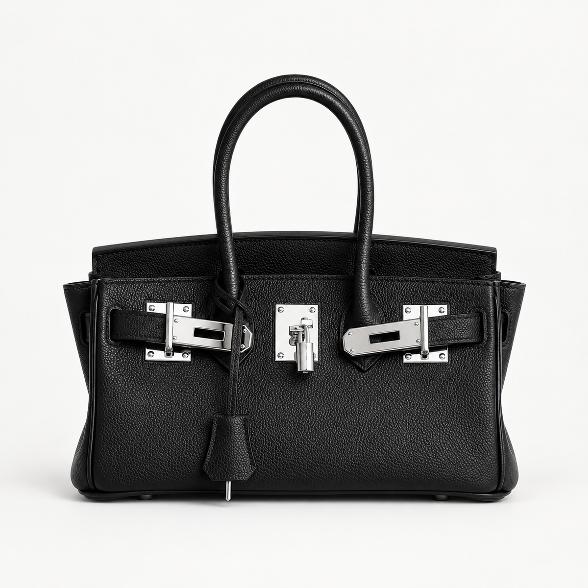 Sac à main Aurum noir en cuir grainé – vue de face