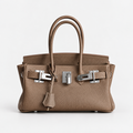 Sac à main Aurum taupe en cuir grainé – vue de face